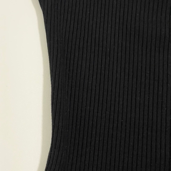 Reformation Wesley Ribbed Knit Square Neck Tie Strap Jumpsuit Black Small - Picture 13 of 15